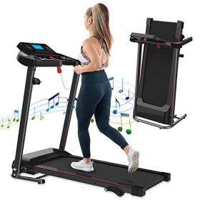 FYC Electric Treadmills with Incline and Bluetooth;  2.5HP Folding Treadmill for Home Exercise;  Foldable Portable Running Machine Walking Joggin