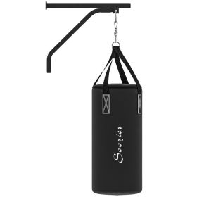 Heavy Bag Wall Mount Set, Unfilled Punching Bag Hanger with Boxing Gloves for Muay Thai and MMA Training (Option: Black-500x180x210 mm)
