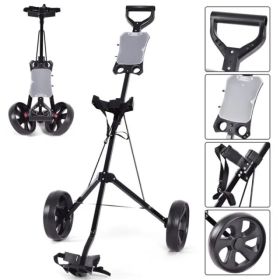 6lbs Lightweight Golf Push Cart - Steel Frame, Foldable Design, 9.5" Ball Bearing Wheels (Option: defaulttitle)