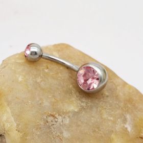Puncture Hypoallergenic Titanium Steel Navel Buckle Belly Nail (Option: Pink)
