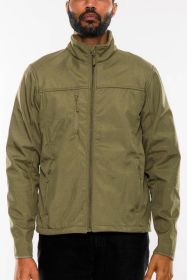 Mens Solid Soft Shell Storm Tech Jacket Coat (Color: MILITARY GREEN, size: XL)