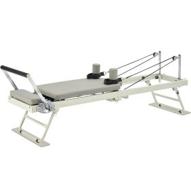 VEVOR Foldable Pilates Reformer, Pilates Workout Machine for Home Gym Studio Use, Pilates Bed with Dual Resistance- Spring & Cord (Foldable or Not: Foldable-Entry-level Model)