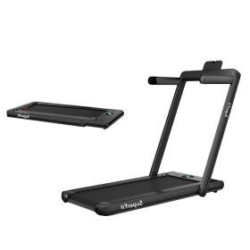 2.25HP 2 in 1 Folding Treadmill with APP Speaker Remote Control (Color: Black)